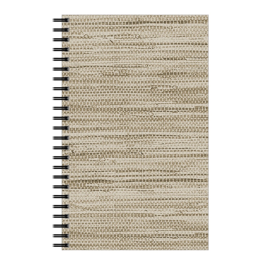 Grasscloth Notebook, 5x8, Beige, Cafe