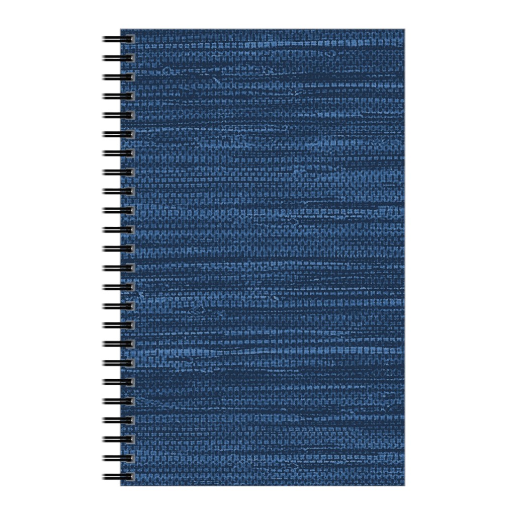 Grasscloth Notebook, 5x8, Blue, Gray