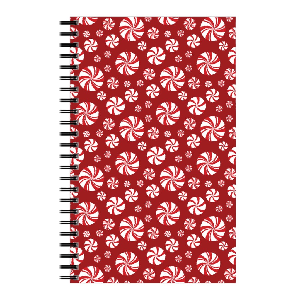 Nutcracker Peppermints on Red Notebook, 5x8, Red