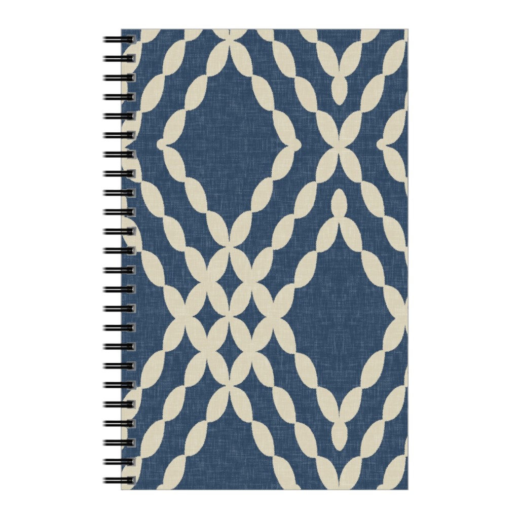 Kensington Lattice - Indigo Notebook, 5x8, Blue