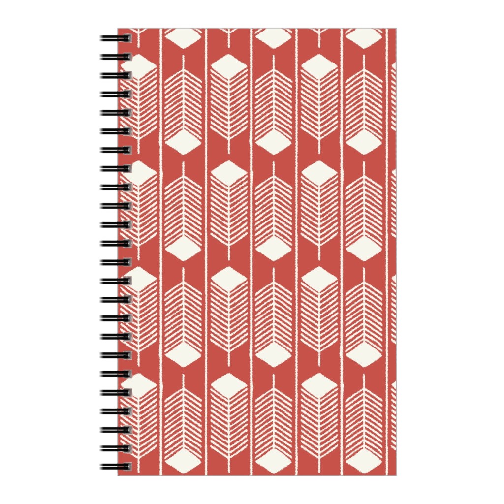 Feathers Charging - Red Notebook, 5x8, Red