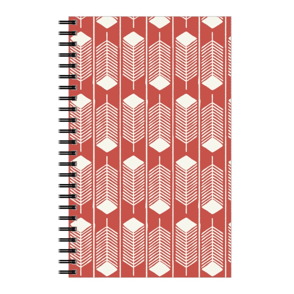 Feathers Charging - Red Notebook, 5x8, Red, Red