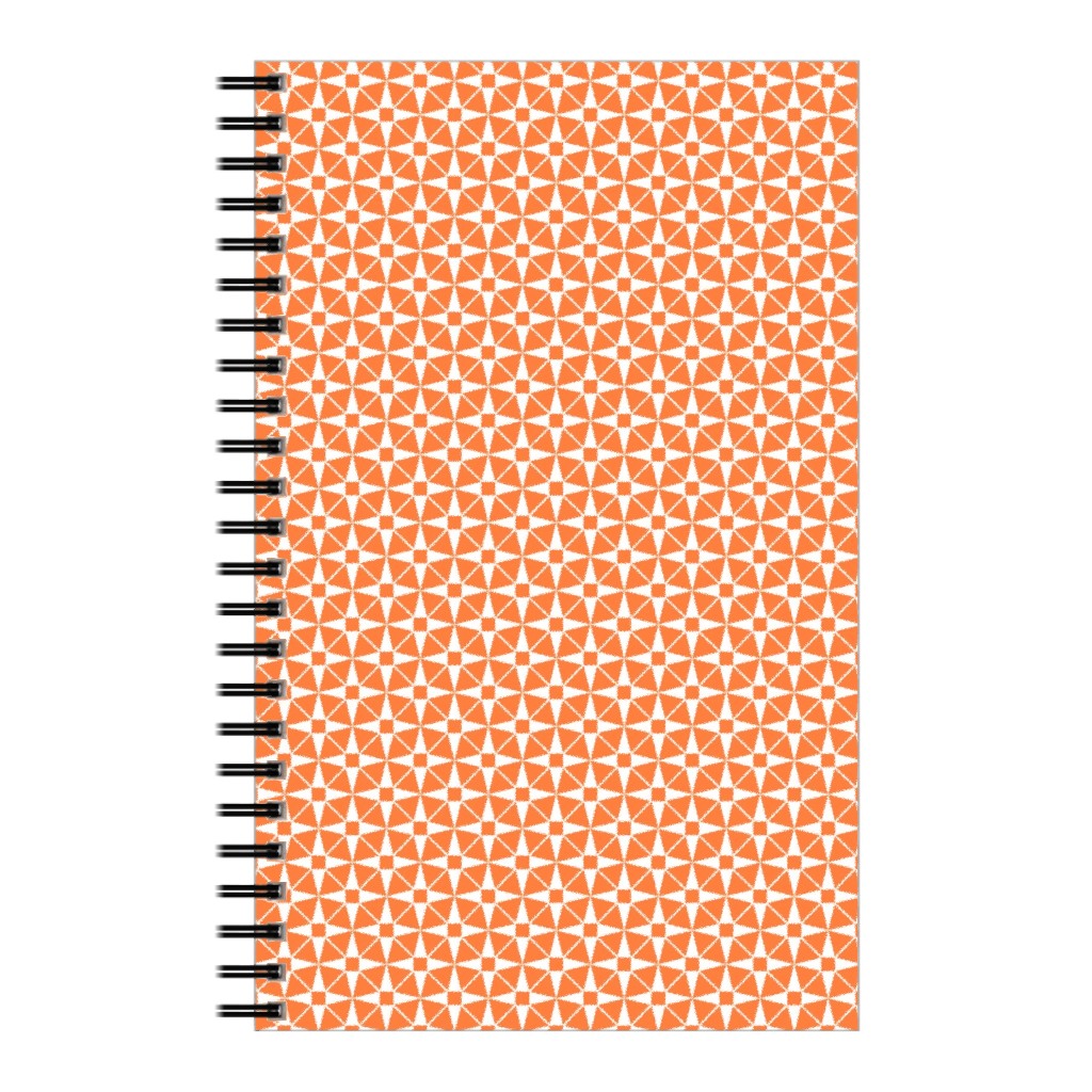 Starburst Geometric - Orange Notebook, 5x8, Orange, Orange