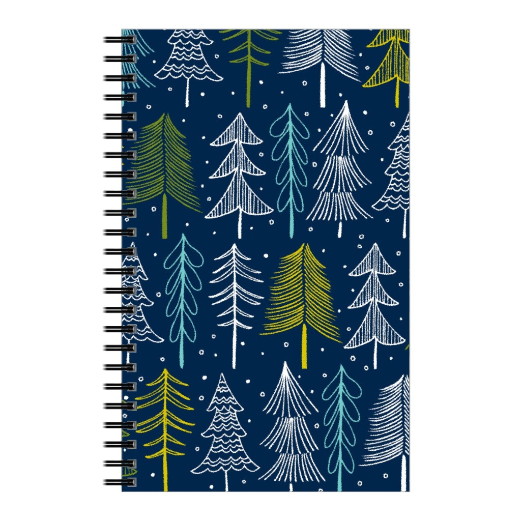 Oh' Christmas Tree Notebook, 5x8, Blue