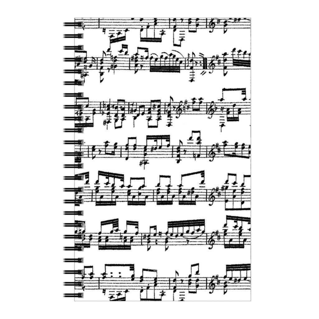 Sheet Music Notebook, 5x8, Black