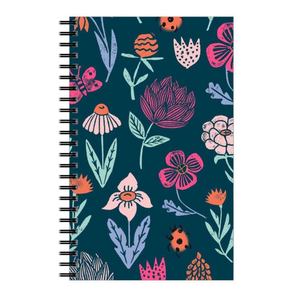 Spring Botanicals Linocut - Multi Notebook, 5x8, Multicolor