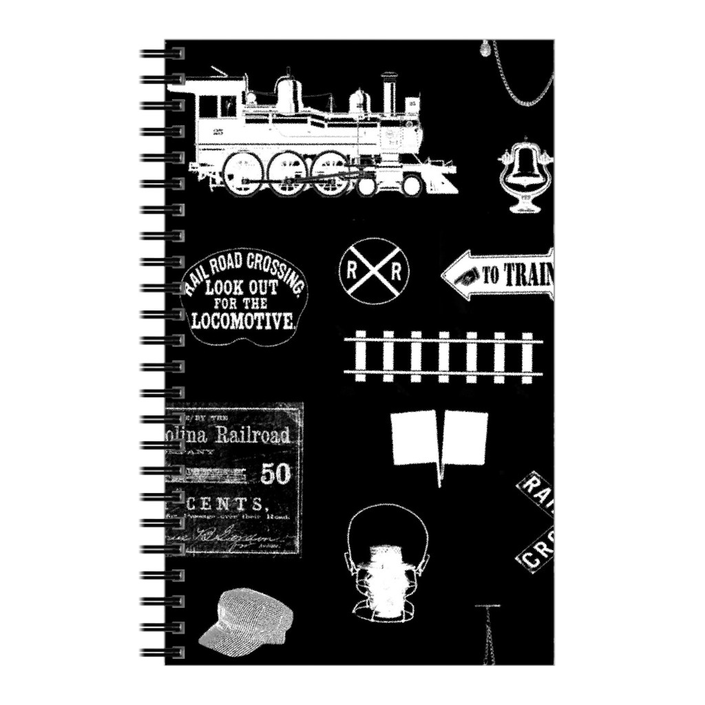 Railroad Notebook, 5x8, Black, Black