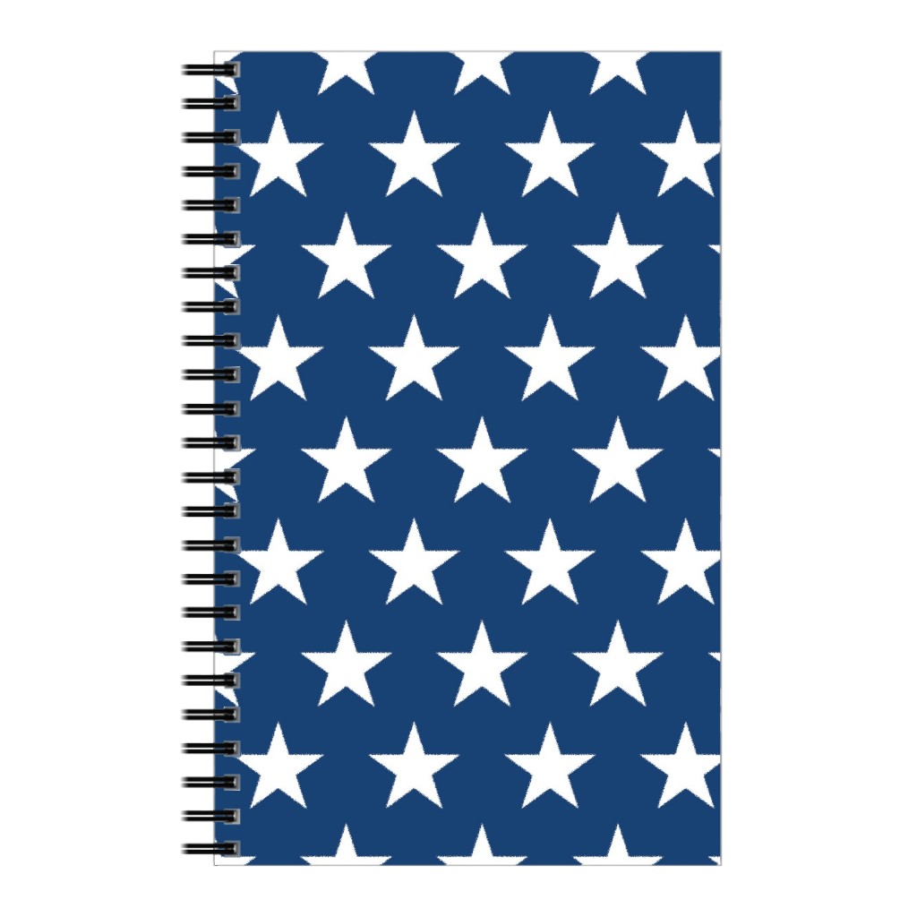 Stars on Blue Notebook, 5x8, Blue