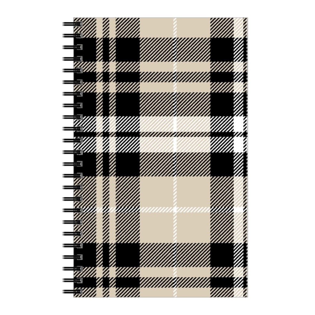 Fall Plaid Notebook, 5x8, Beige