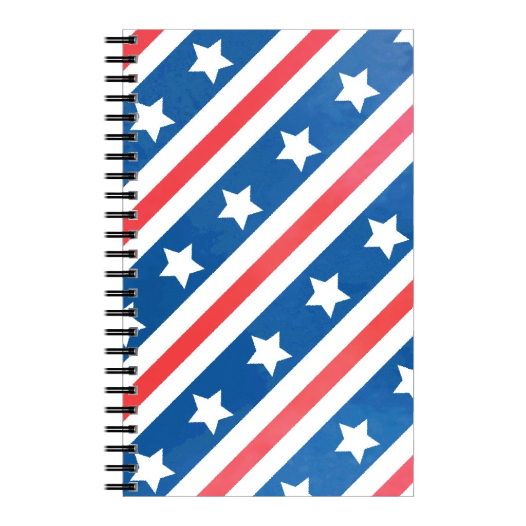 Stars & Stripes - Diagonal Notebook, 5x8, Blue, True Blue