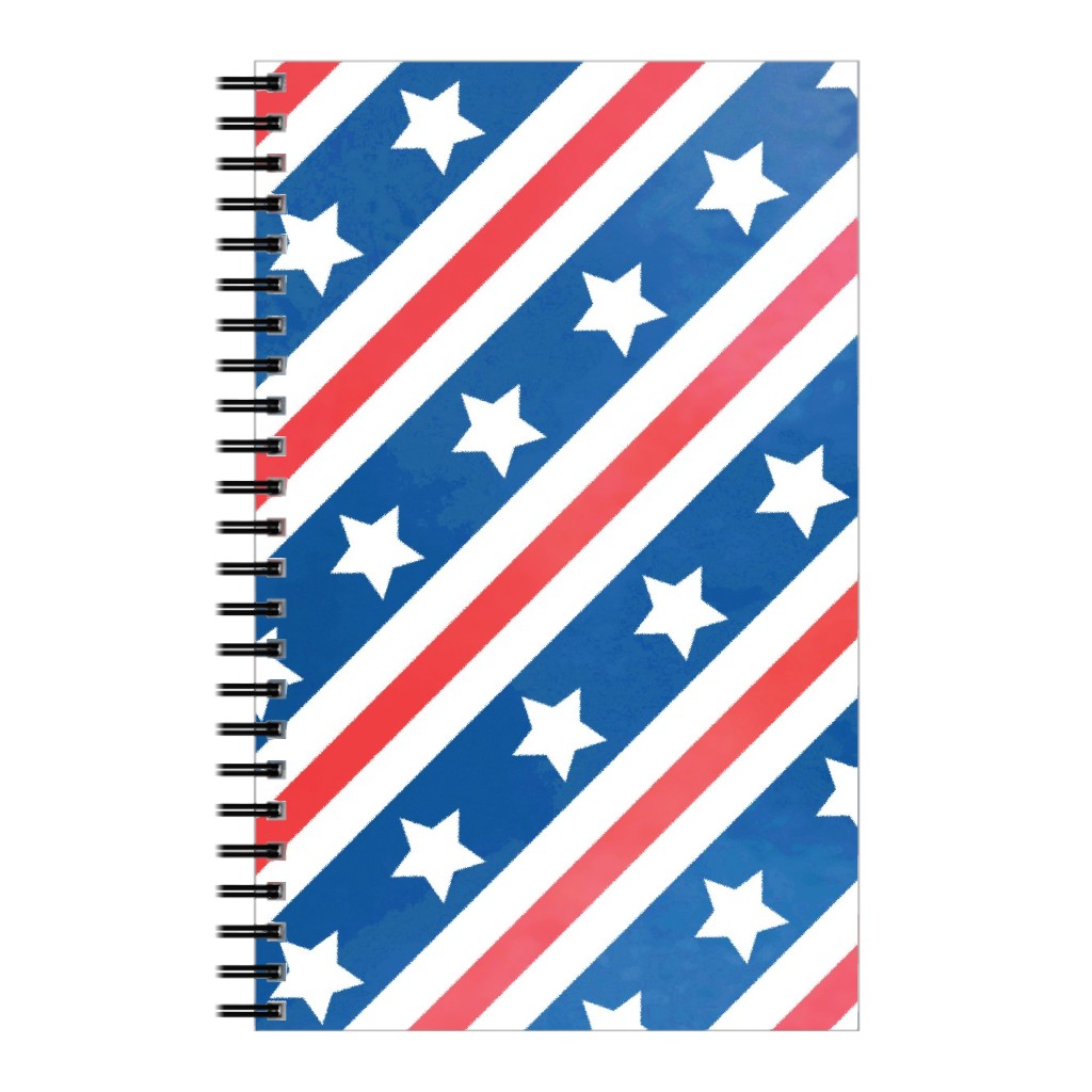 Stars & Stripes - Diagonal Notebook, 5x8, Blue