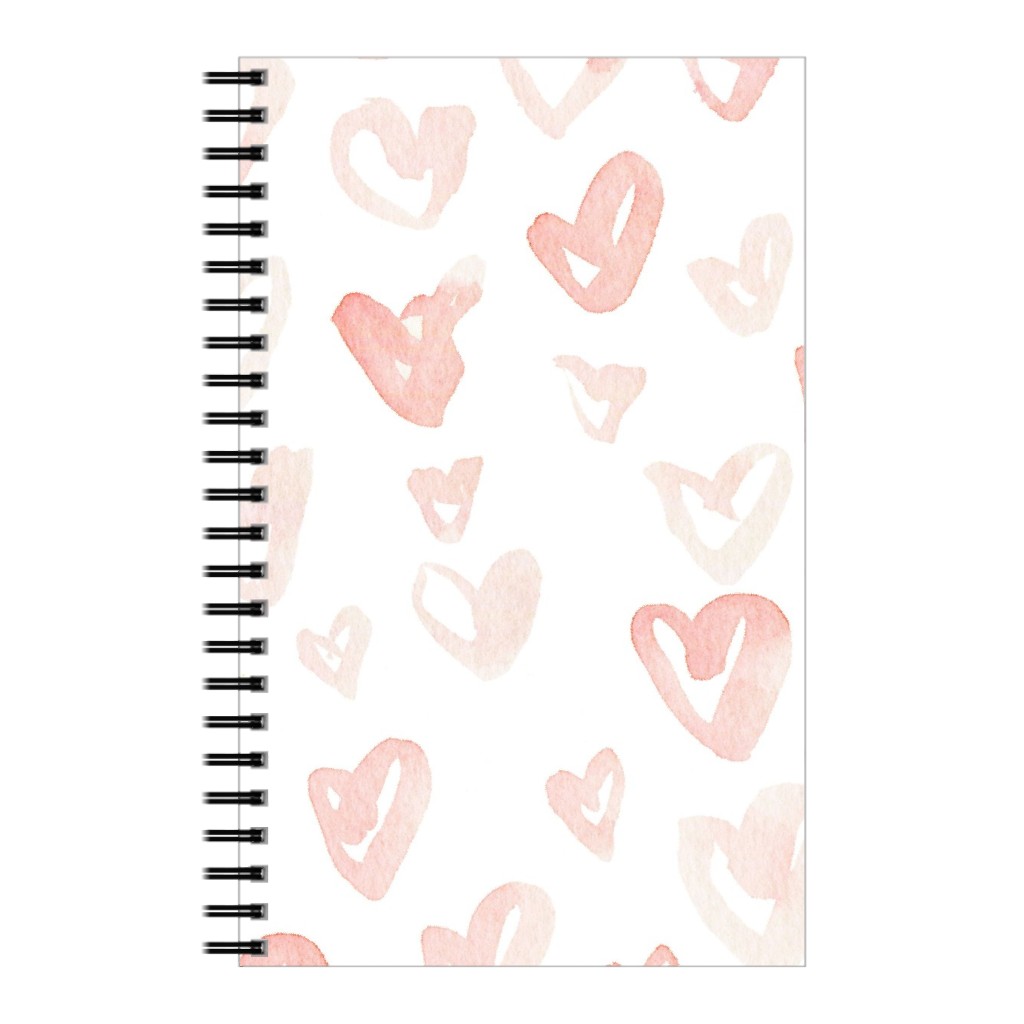 Pale Pink Hearts - Pink Notebook, 5x8, Pink