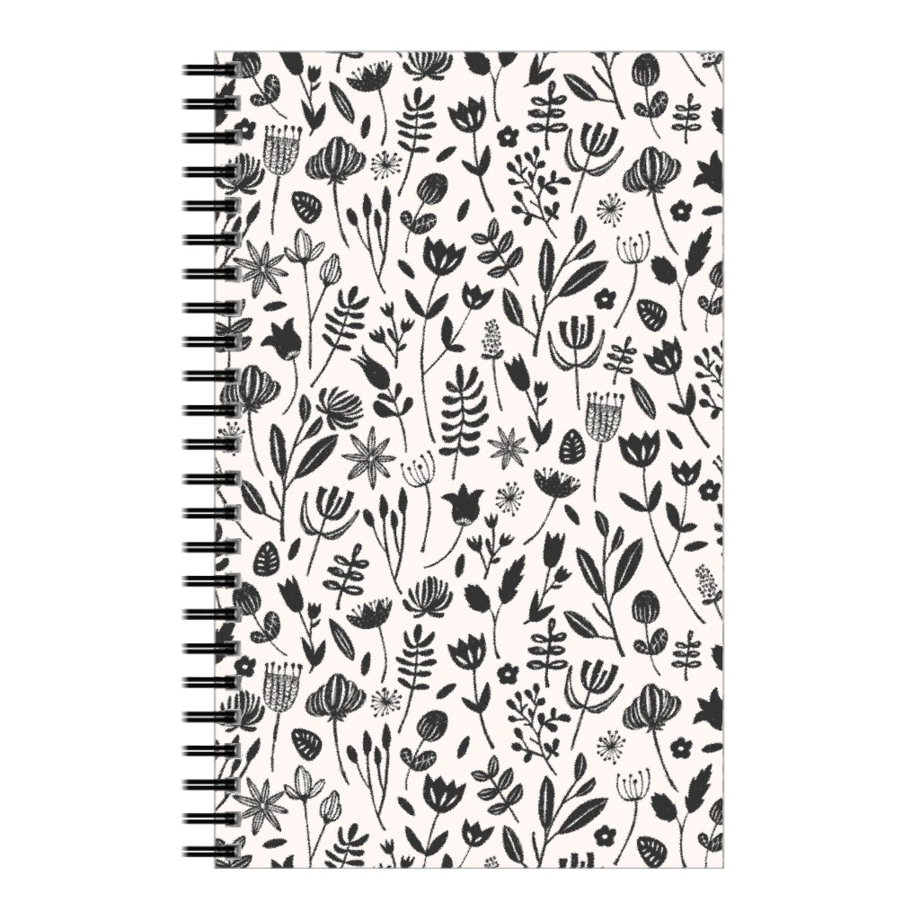 Folk Botanical Print - Neutral Notebook, 5x8, Beige