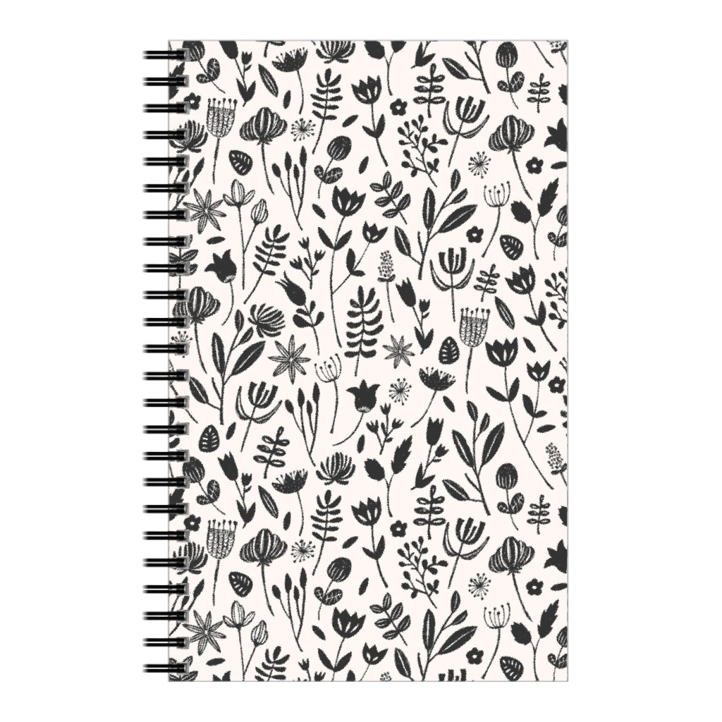 Folk Botanical Print - Neutral Notebook, 5x8, Beige, Pearl