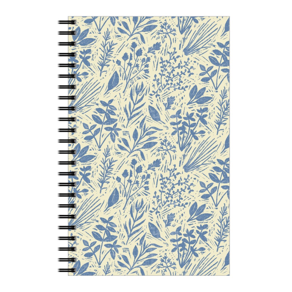 Culinary Herbs - Blue on Cream Notebook, 5x8, Blue, True Blue