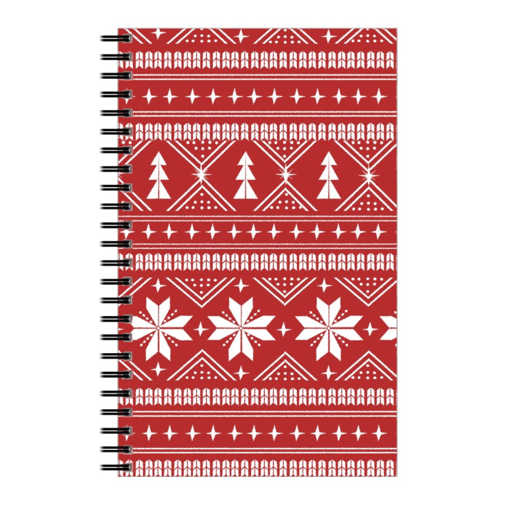 Nordic Sweater - Red Notebook, 5x8, Red, Red