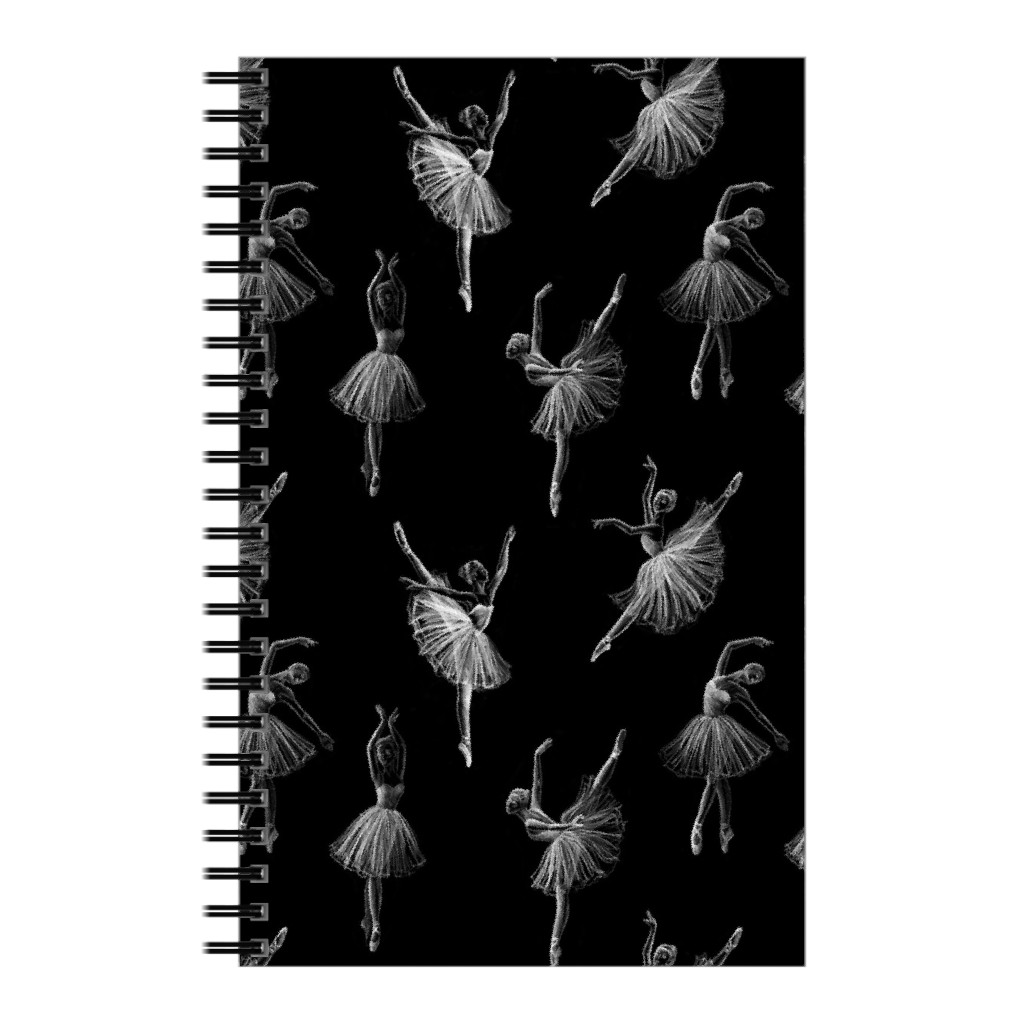 Ballerinas Notebook, 5x8, Black, Black