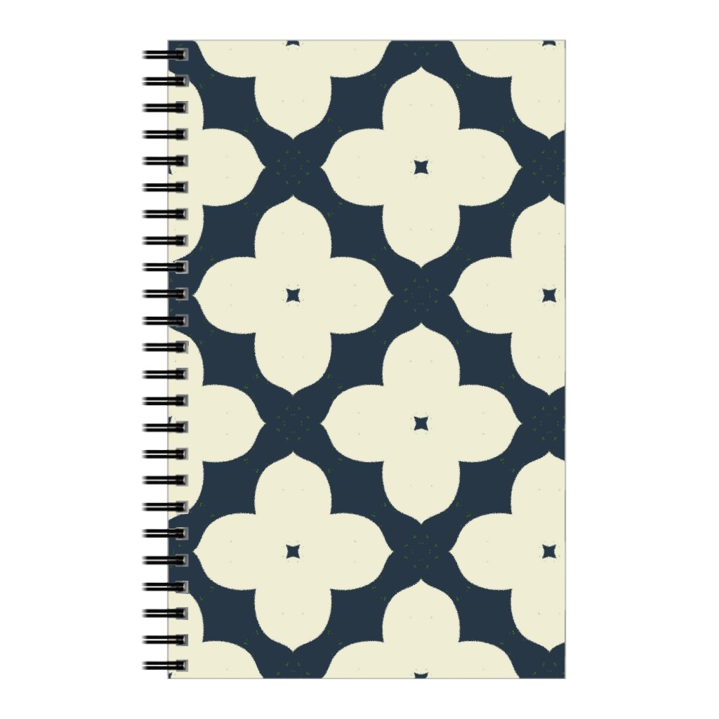 Bunchberry - Black Notebook, 5x8, Blue, True Blue