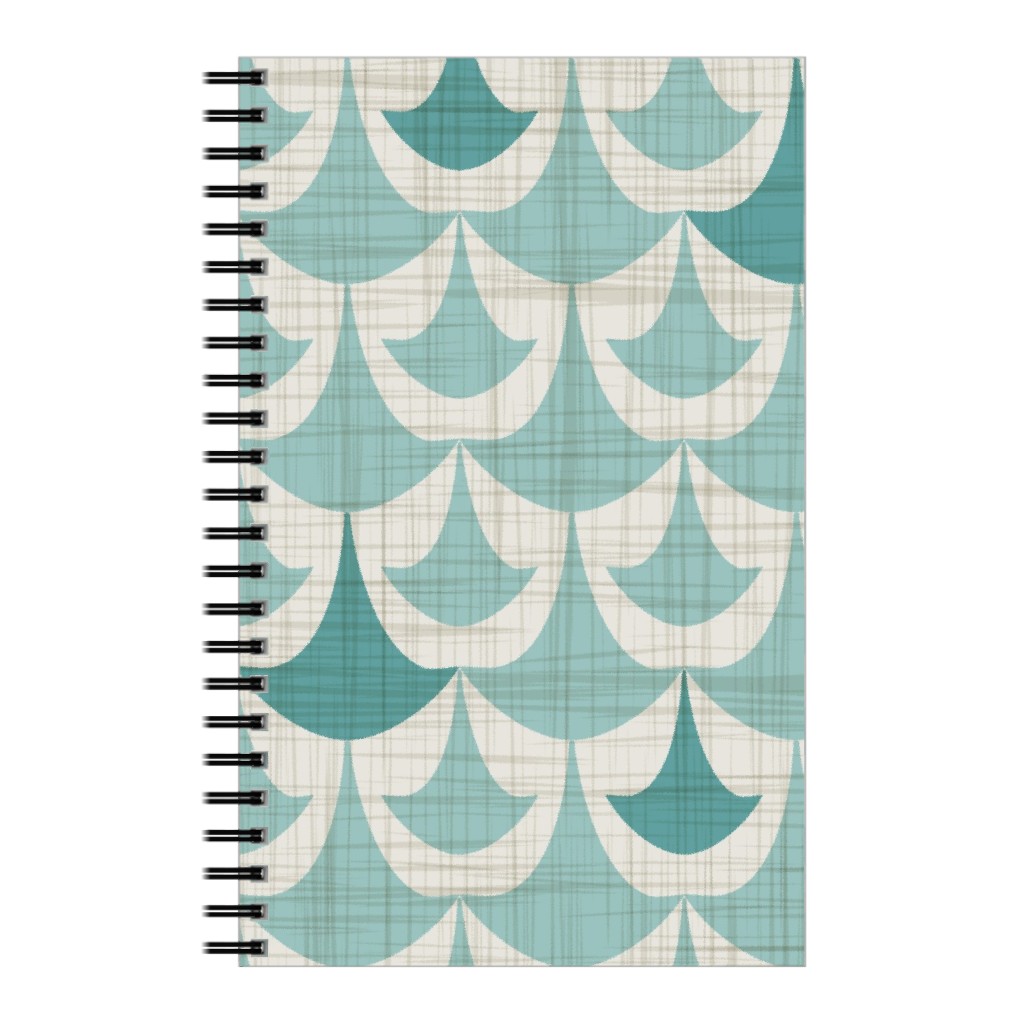 Rhapsody - Beige and Teal Notebook, 5x8, Green