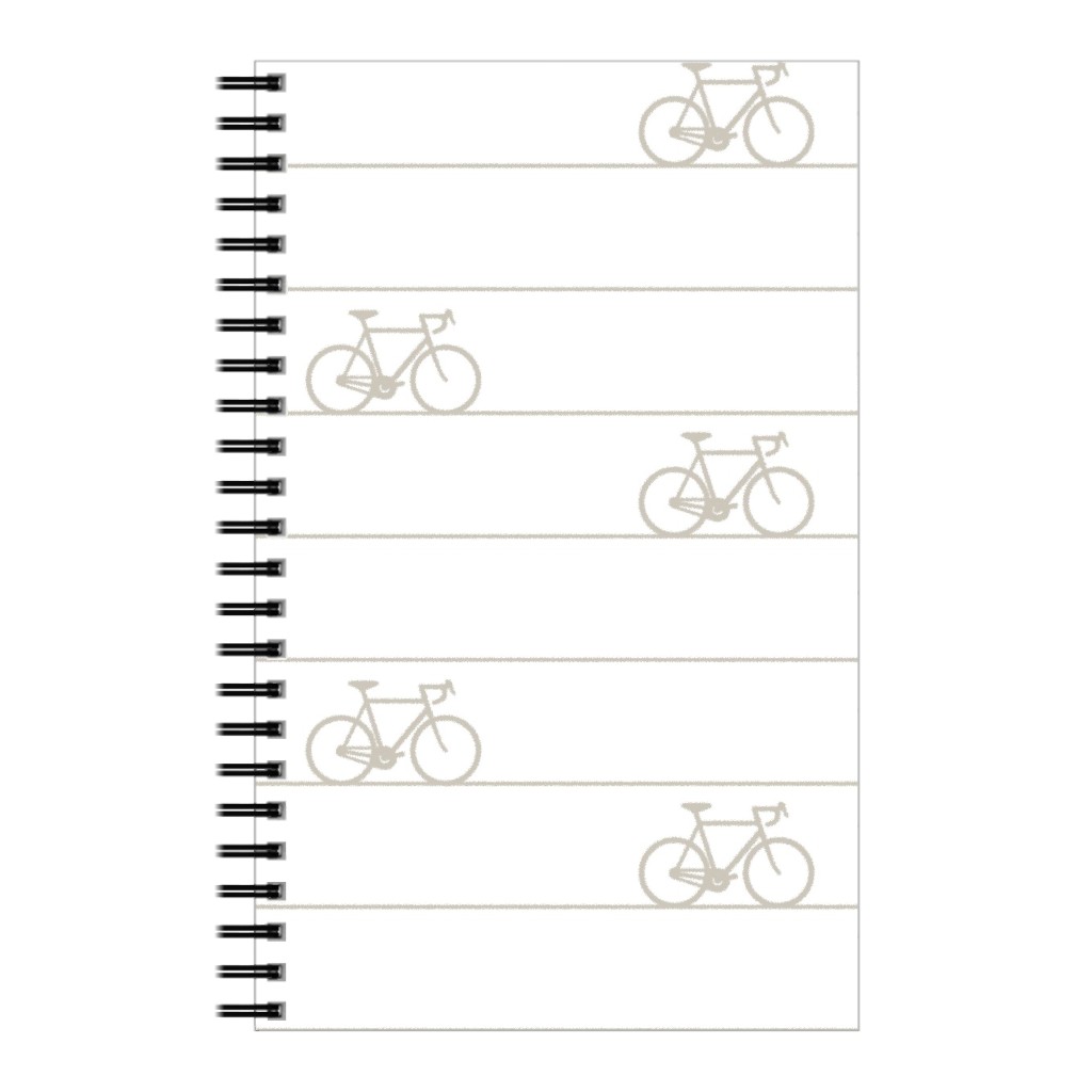 Biking Notebook, 5x8, White, Pebble