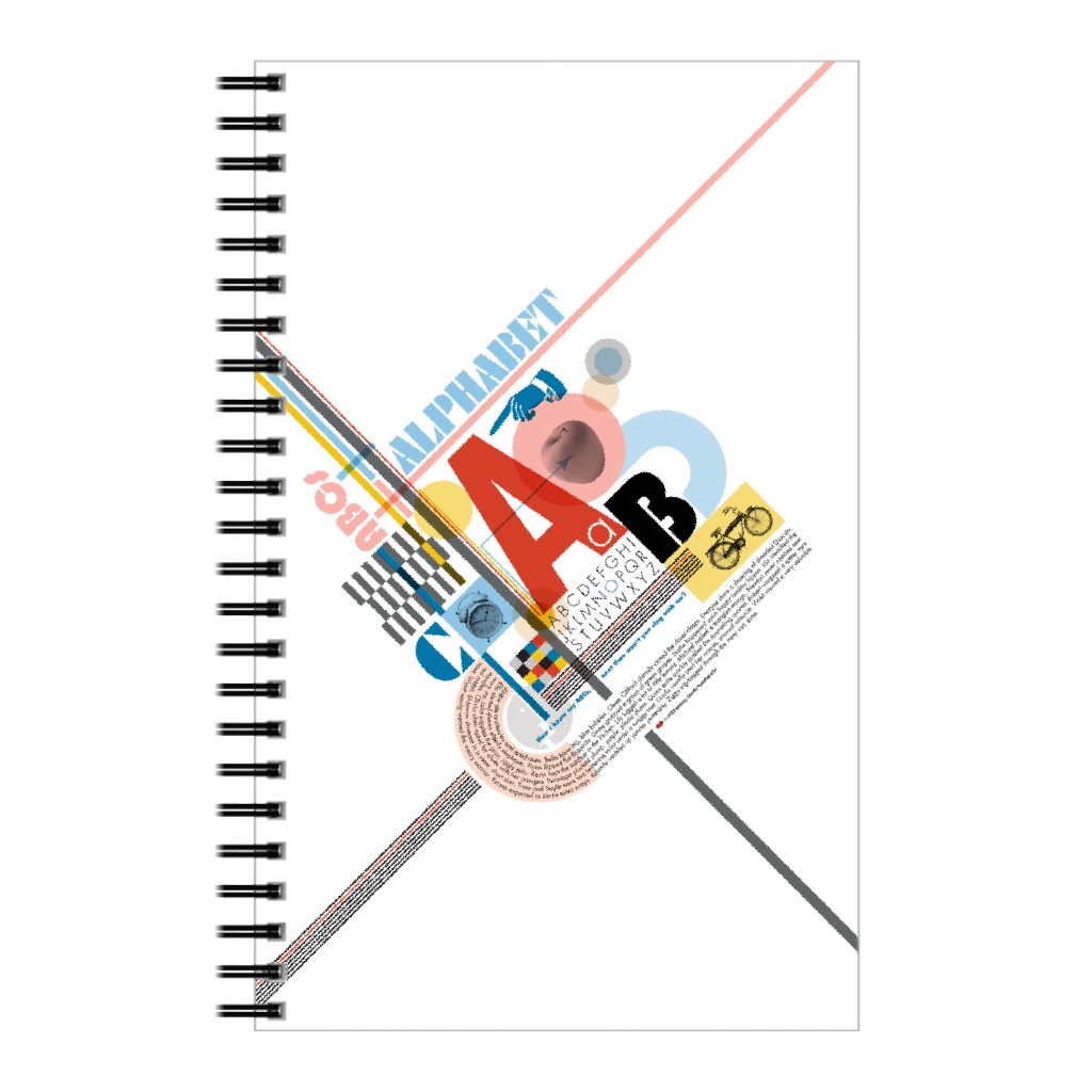Bauhaus Alphabet - Multi Notebook, 5x8, Multicolor