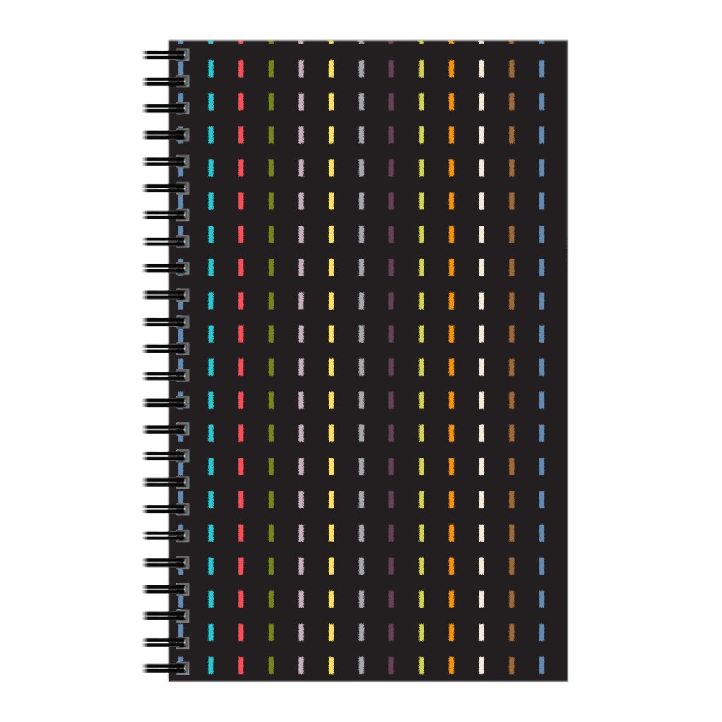 Soda Nation Stripes - Dark Multi Notebook, 5x8, Black