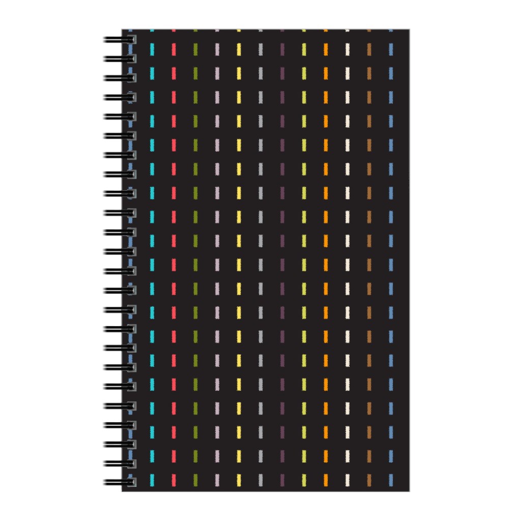 Soda Nation Stripes - Dark Multi Notebook, 5x8, Black, Black