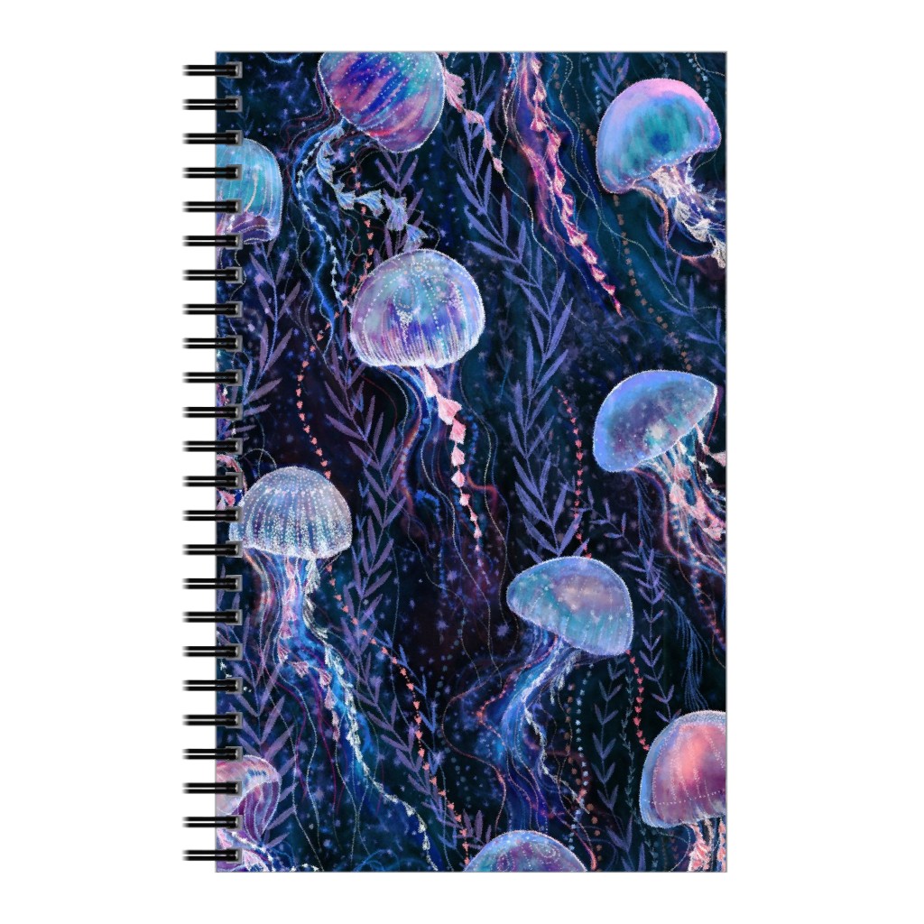 Magic Jellyfish Watercolor Notebook, 5x8, Blue, True Blue