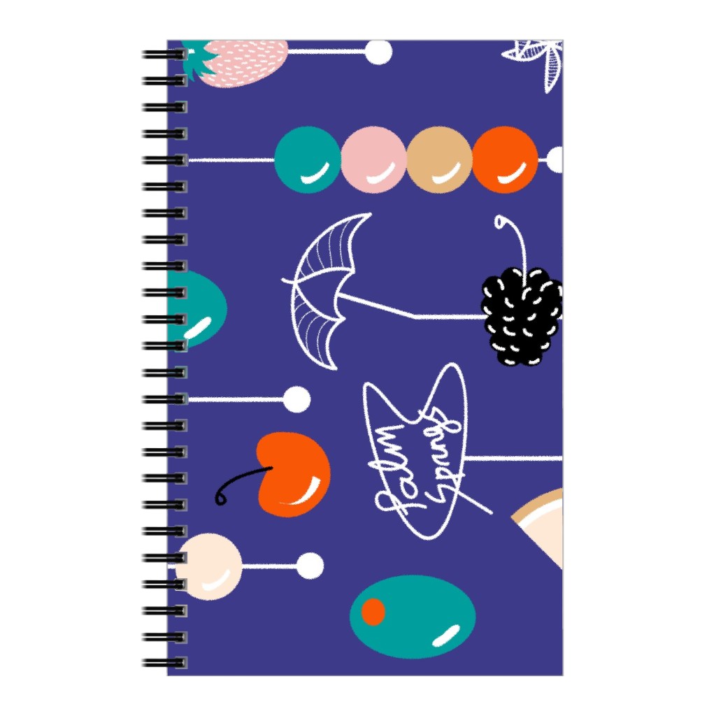 Palm Springs Fruit Cocktail - Blue Notebook, 5x8, Blue, True Blue