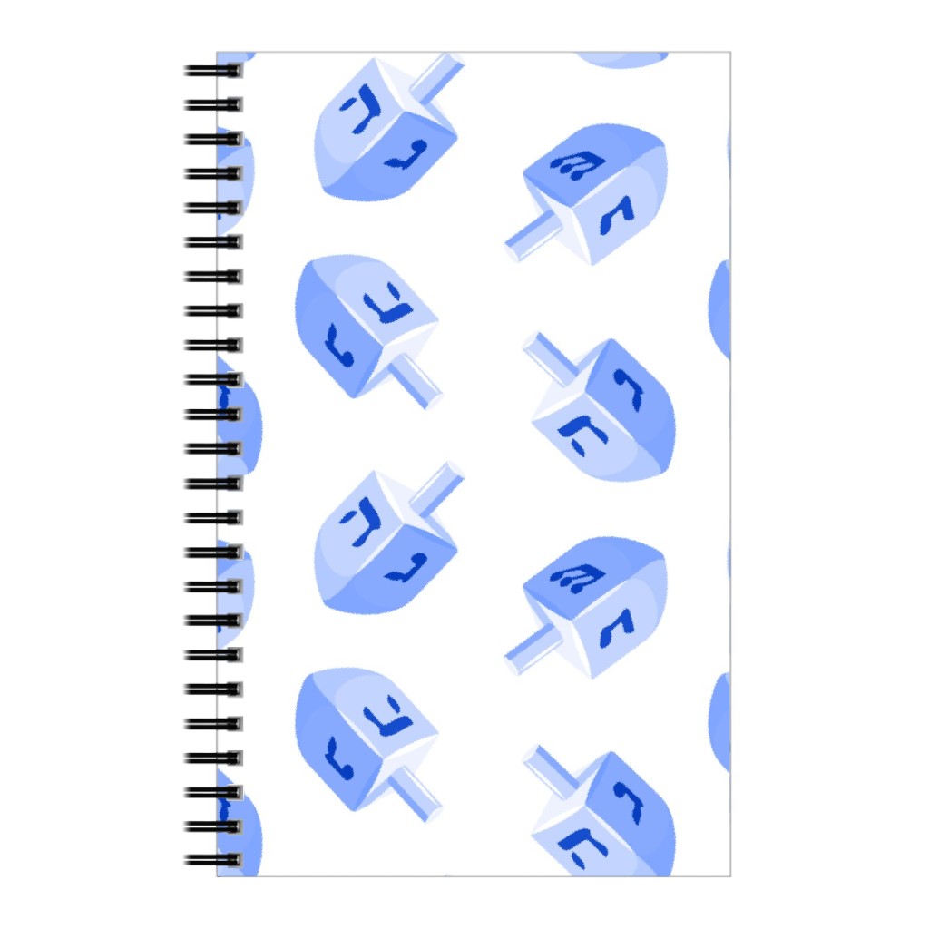 Dreidels Notebook, 5x8, Blue, Blue Bonnet