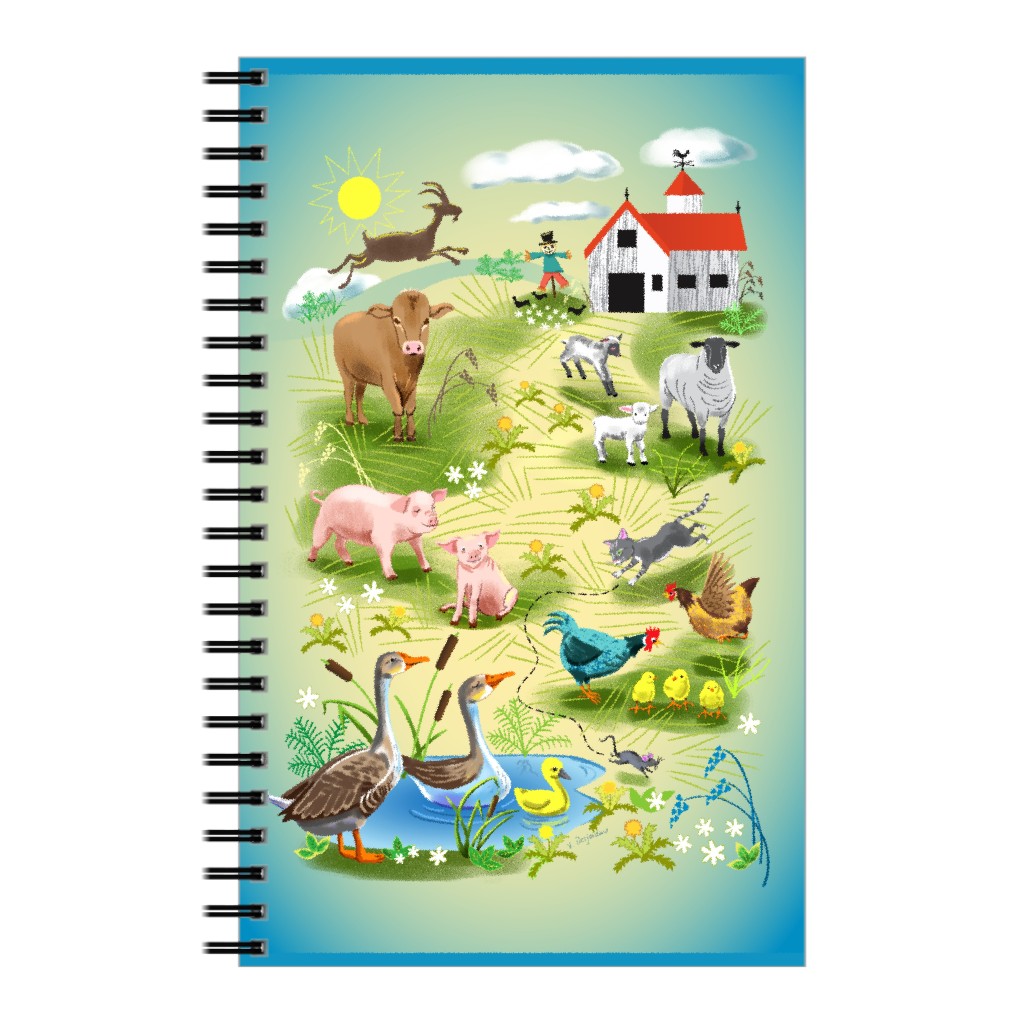 Animals on the Farm - Multi Notebook, 5x8, Multicolor