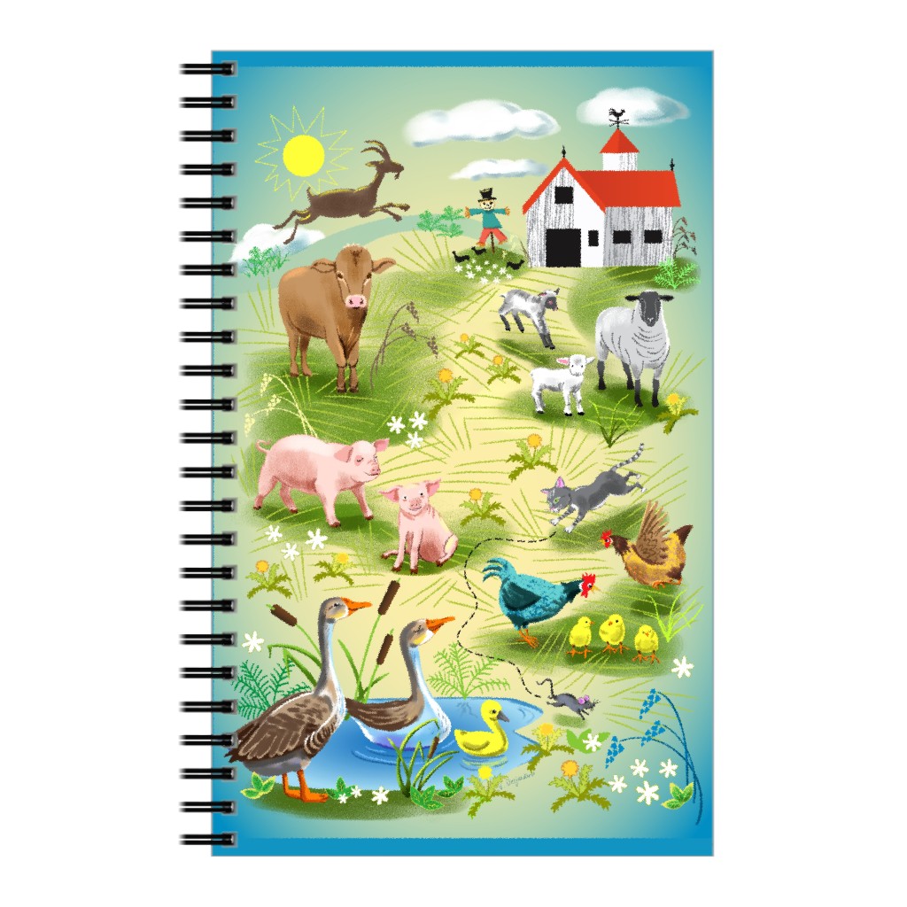 Farm Animals - Multi Notebook, 5x8, Multicolor