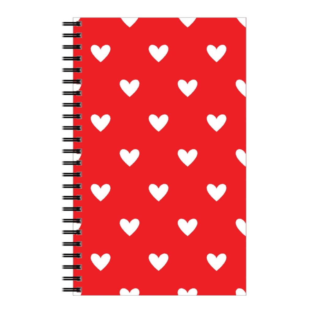 Love Hearts - Red Notebook, 5x8, Red
