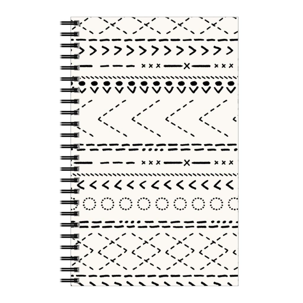Minimal Mudcloth Bohemian - Light Notebook, 5x8, Beige