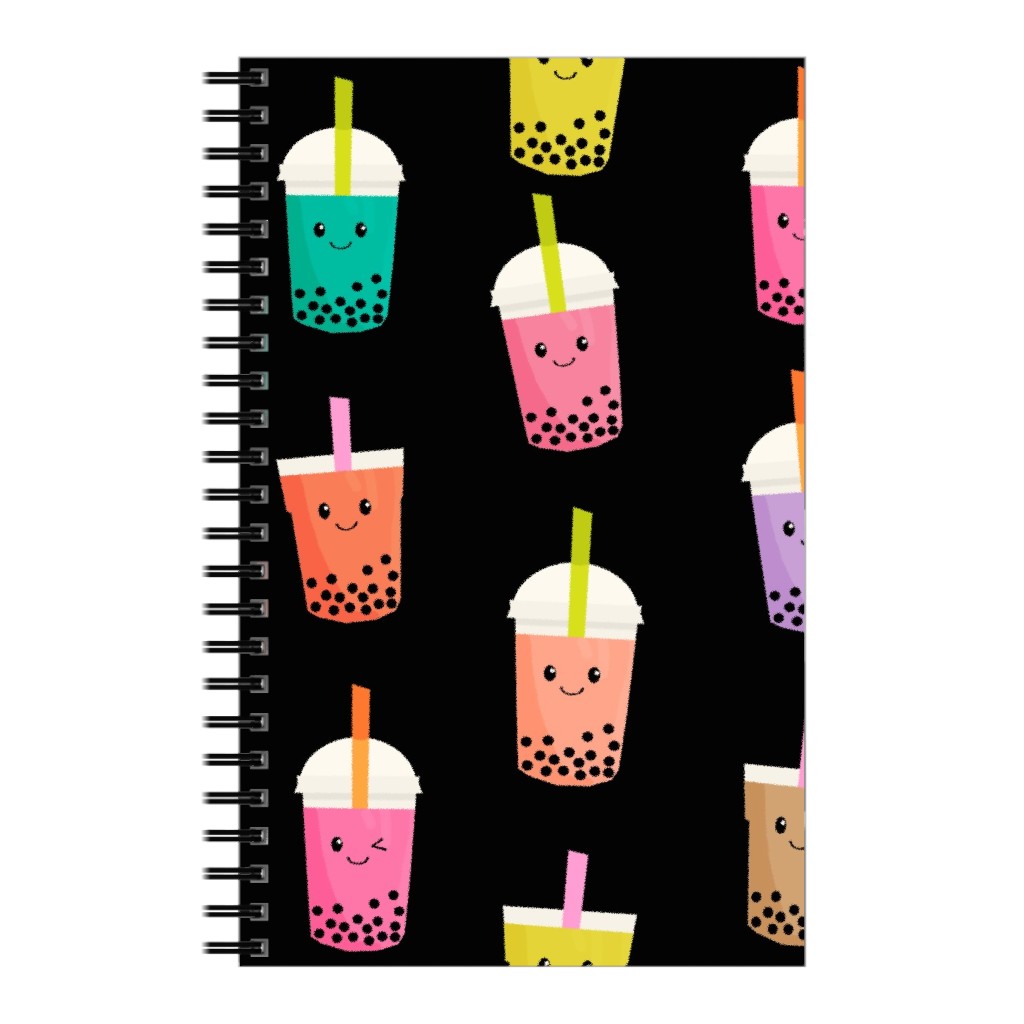 Boba Tea Notebook, 5x8, Black