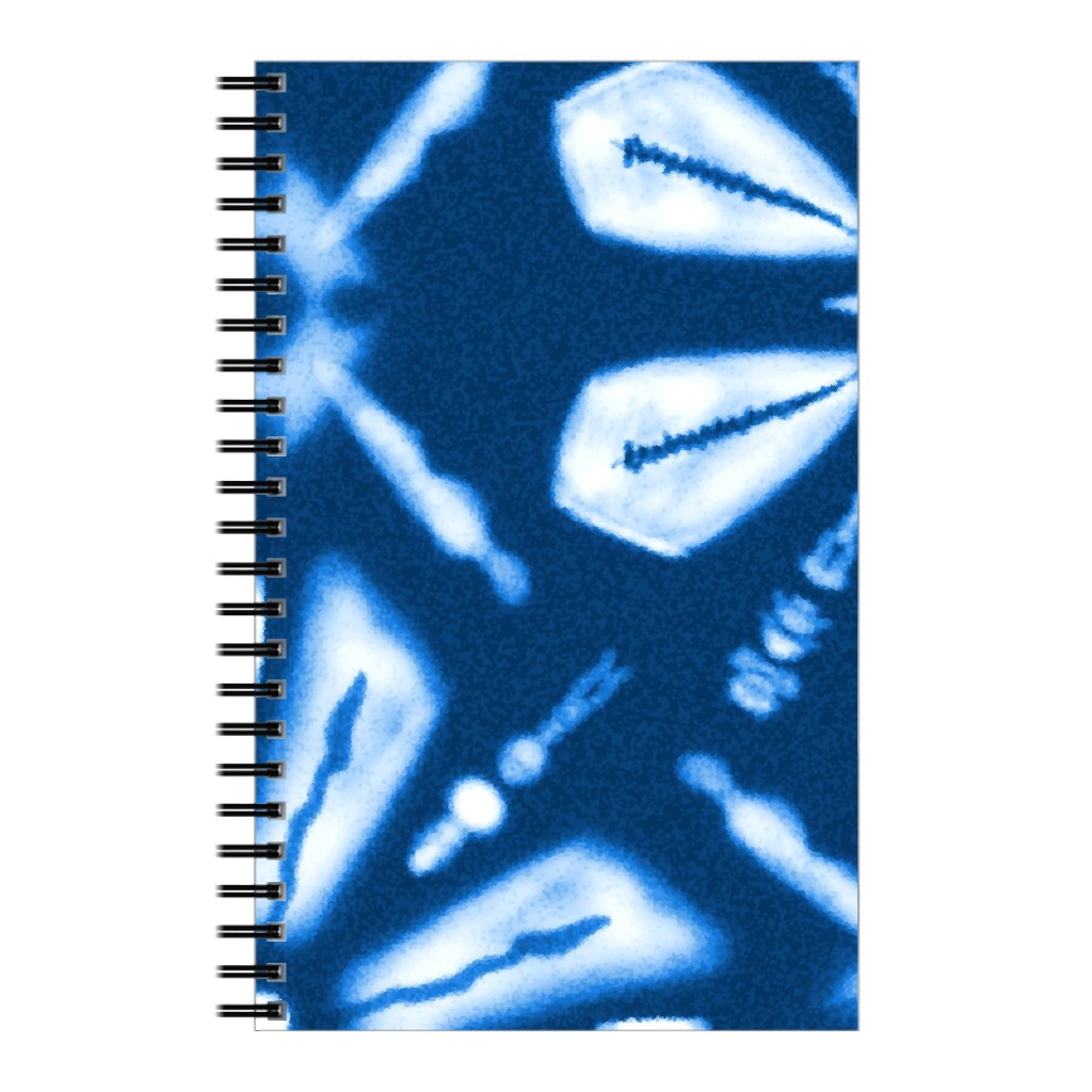 Shibori Flowers Notebook, 5x8, Blue