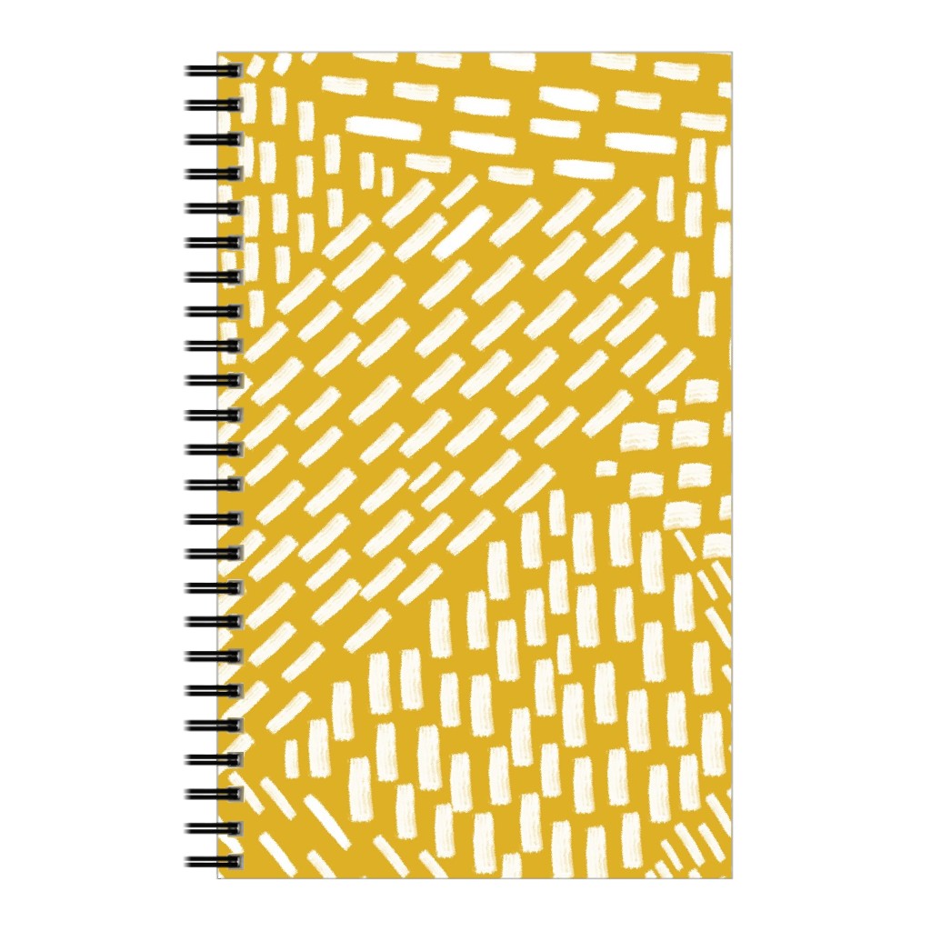 Abstract Brushstrokes Notebook, 5x8, Yellow
