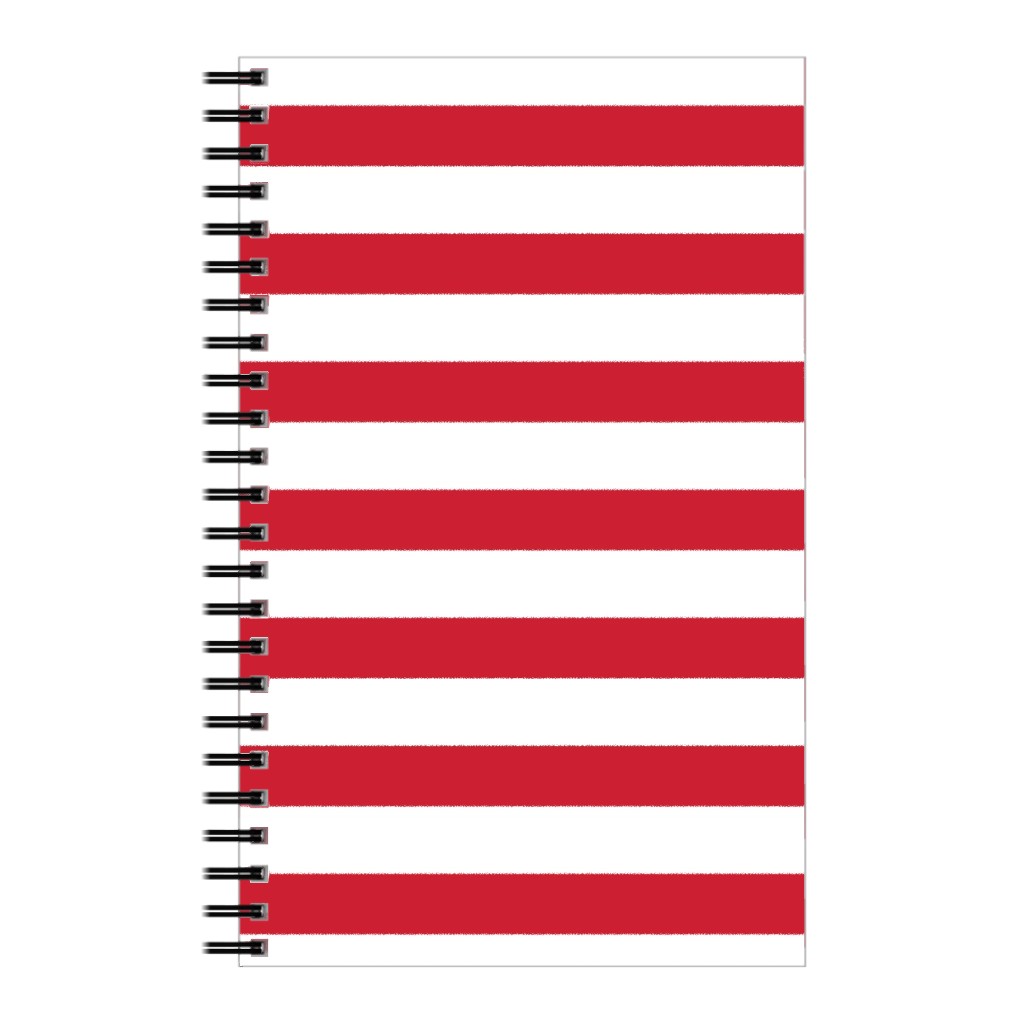 Stripes - Red and White Notebook, 5x8, Red