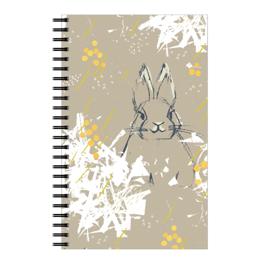 Bunny Portrait - Latte Notebook, 5x8, Beige