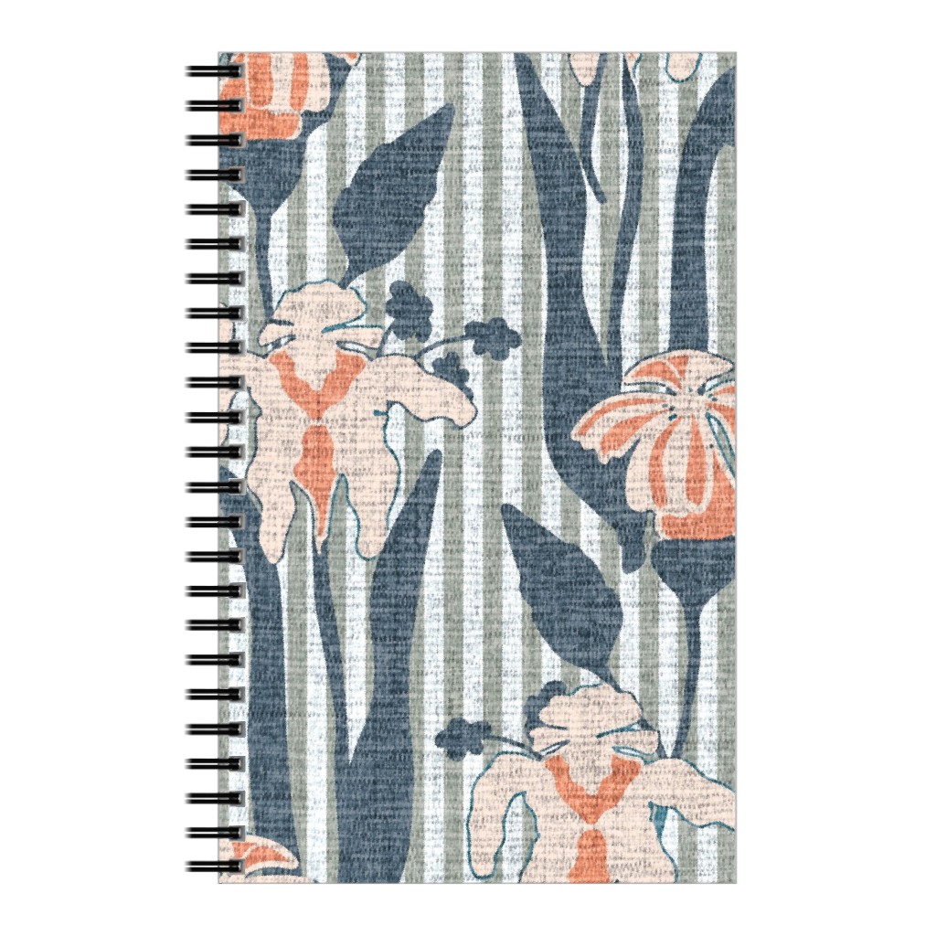 Farmhouse Floral Iris Notebook, 5x8, Blue