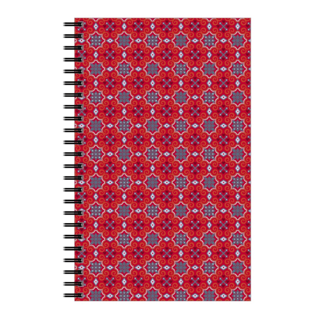 Oriental Ornament - Red Notebook, 5x8, Red