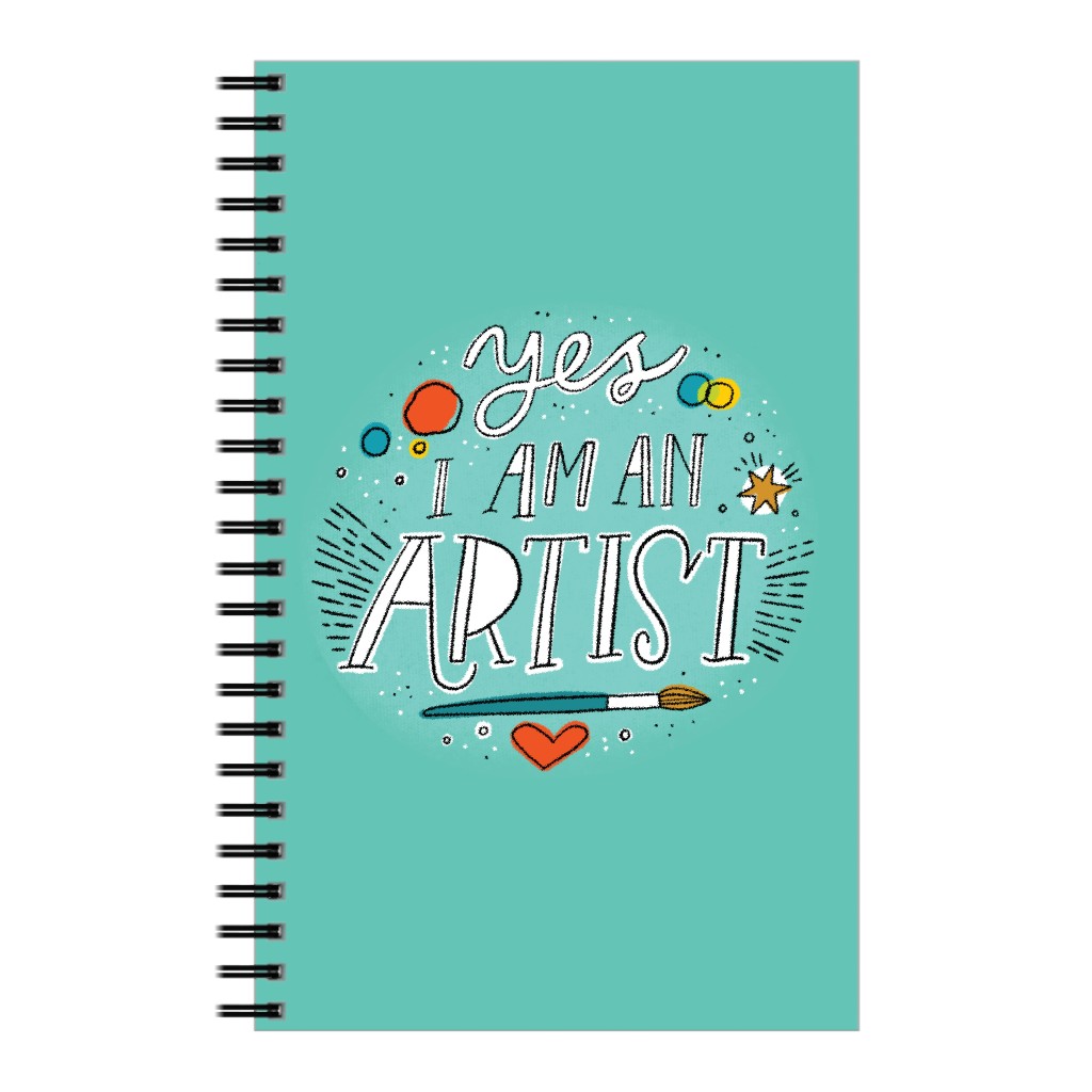 Yes I'm an Artist - Blue Notebook, 5x8, Blue