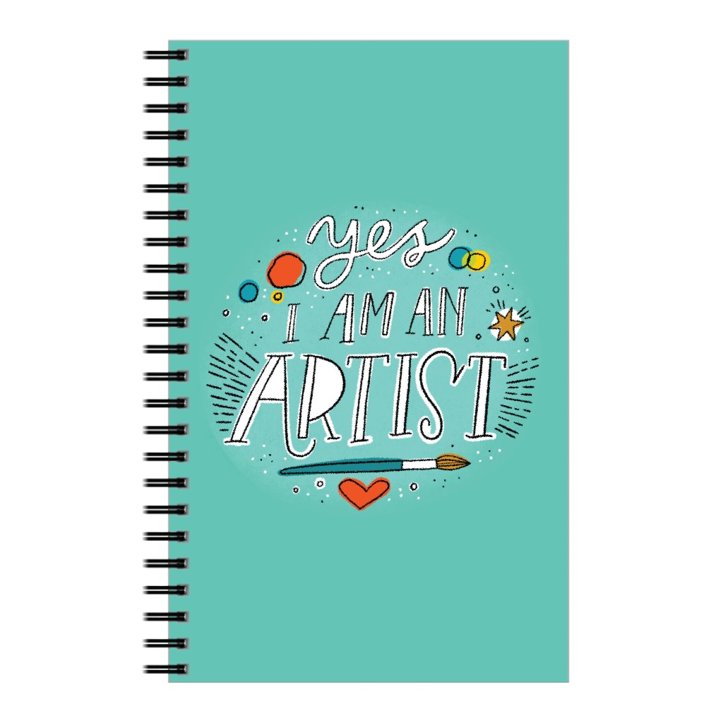 Yes I'm an Artist - Blue Notebook, 5x8, Blue, True Blue