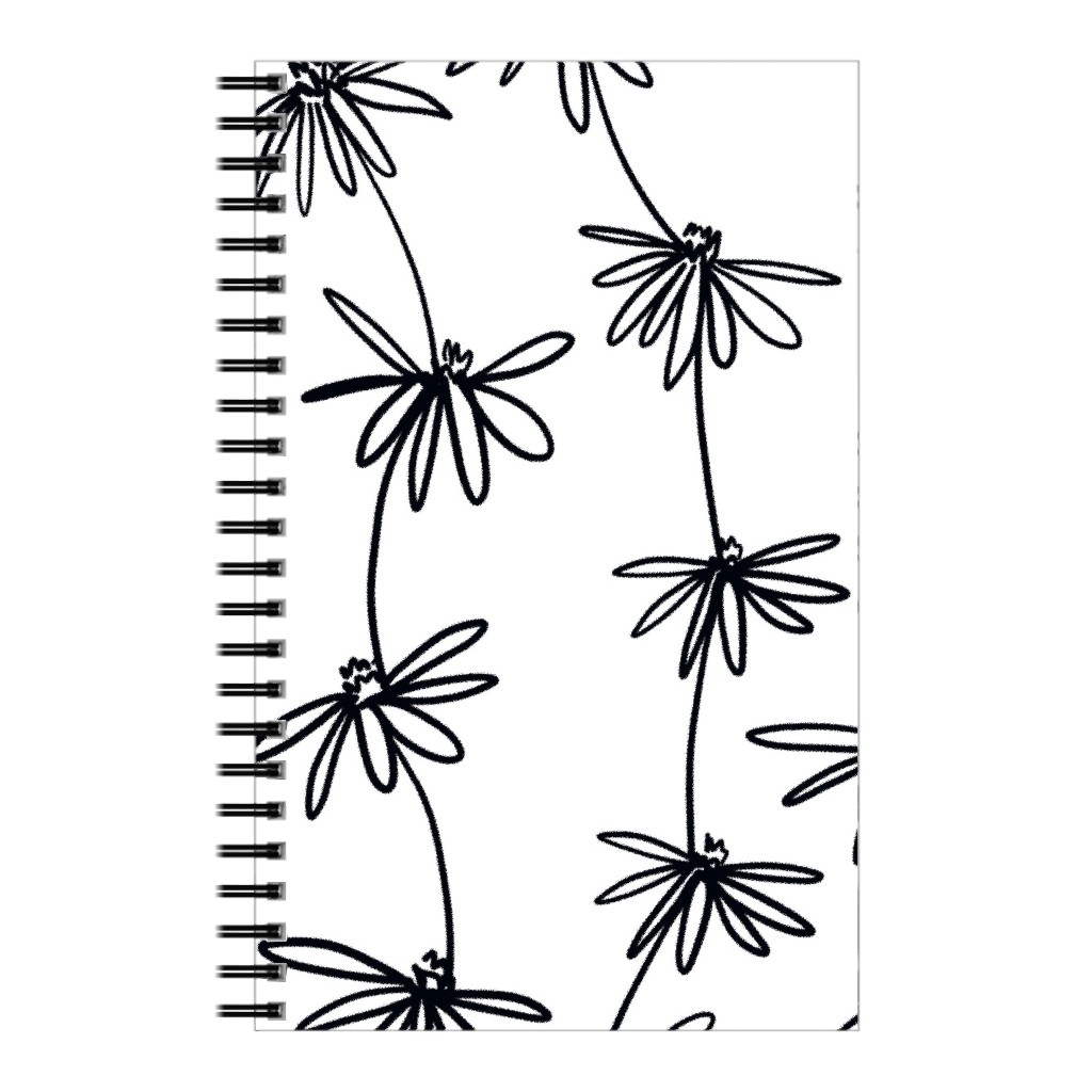 Daisy Chain - Black and White Notebook, 5x8, White