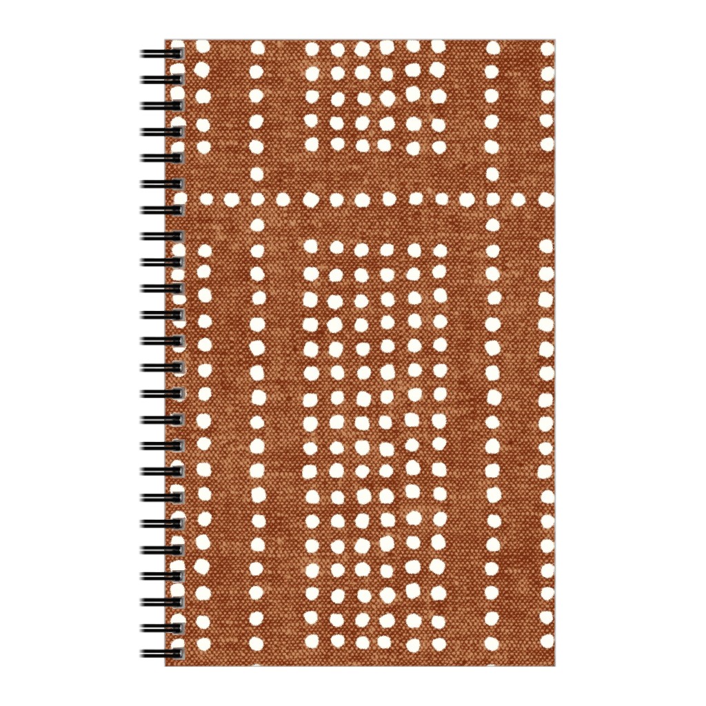 Dotty Boho Geometric - Ginger Notebook, 5x8, Orange, Orange