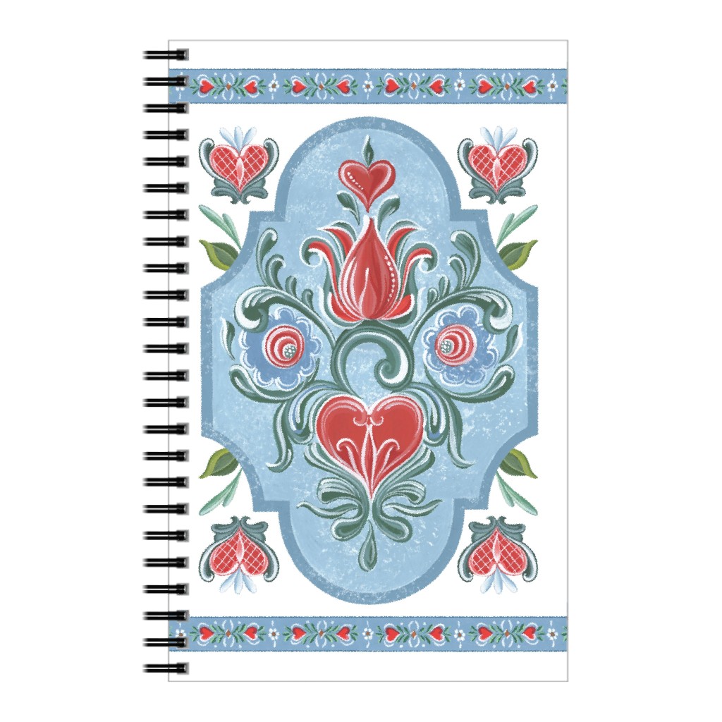 Folk Art Blue & Pink Notebook Shutterfly