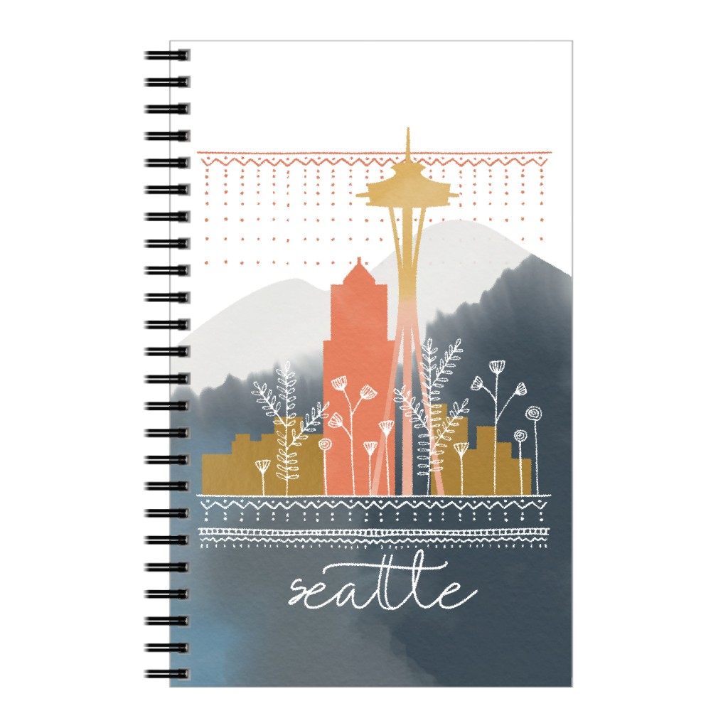 Seattle Skyline - Abstract Notebook, 5x8, Multicolor