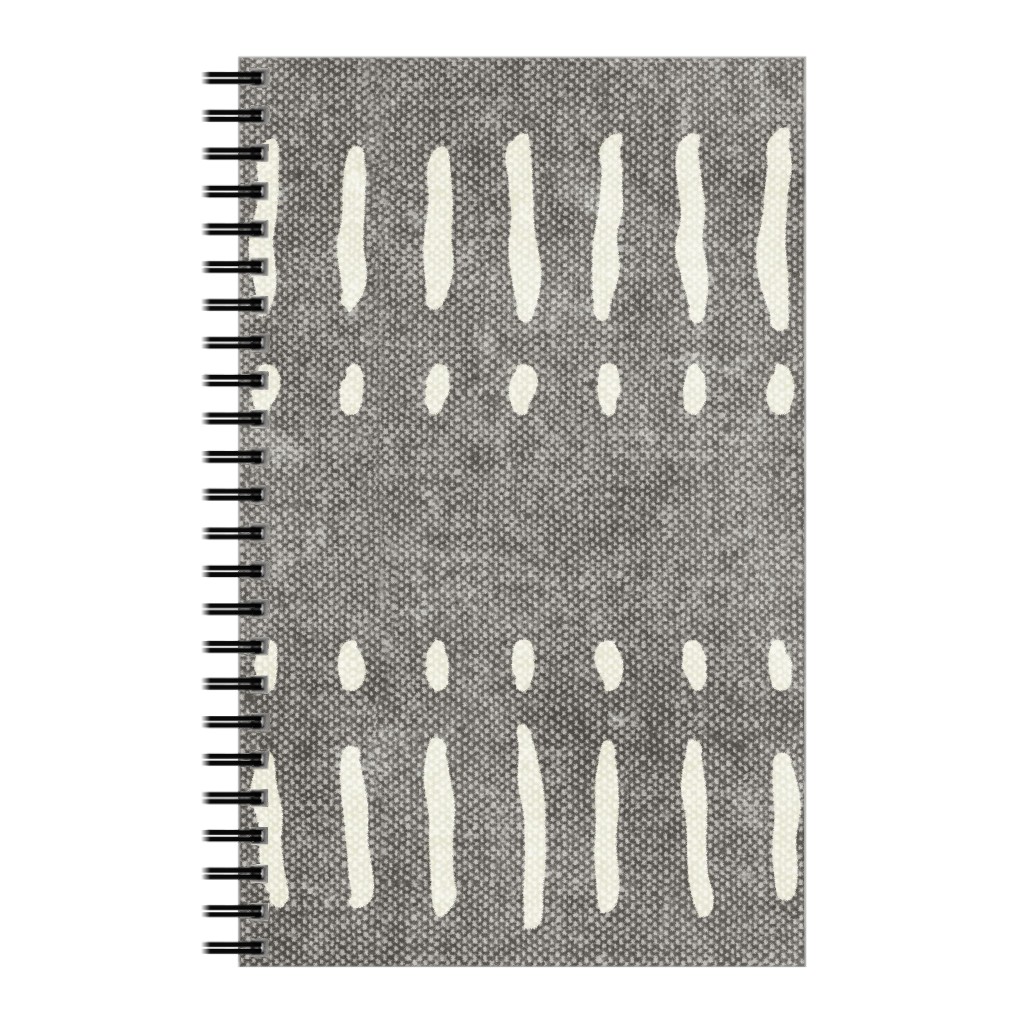 Dash Dot Stripes Notebook, 5x8, Gray, Warm Gray