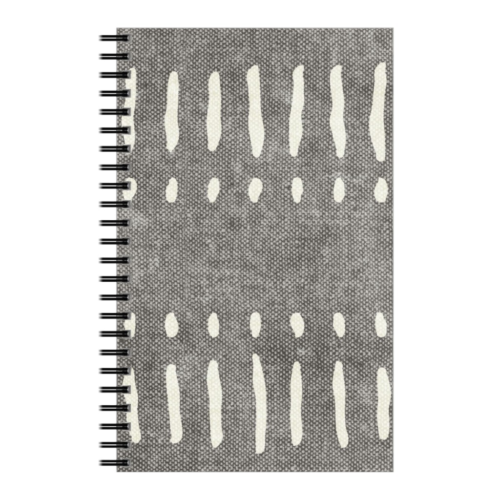 Dash Dot Stripes Notebook, 5x8, Gray