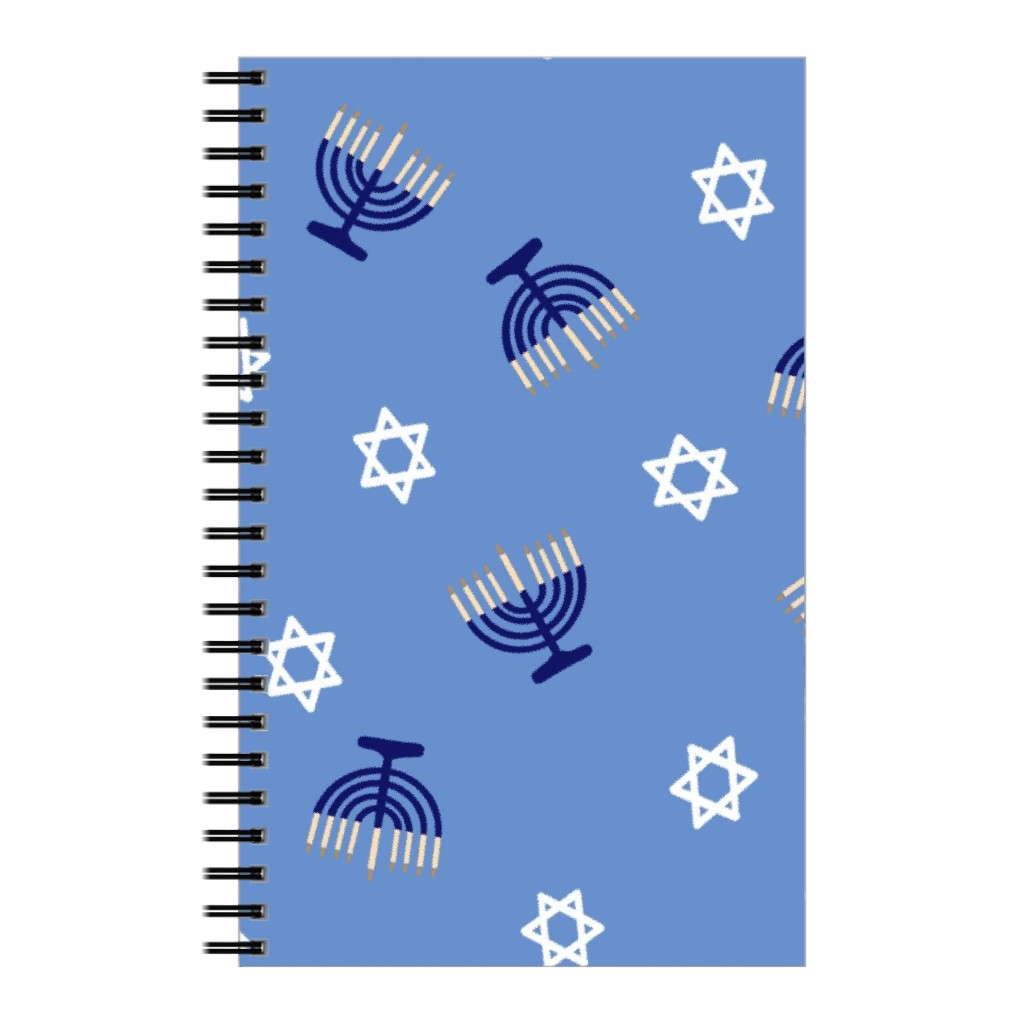 Hanukkah - Blue Notebook, 5x8, Blue